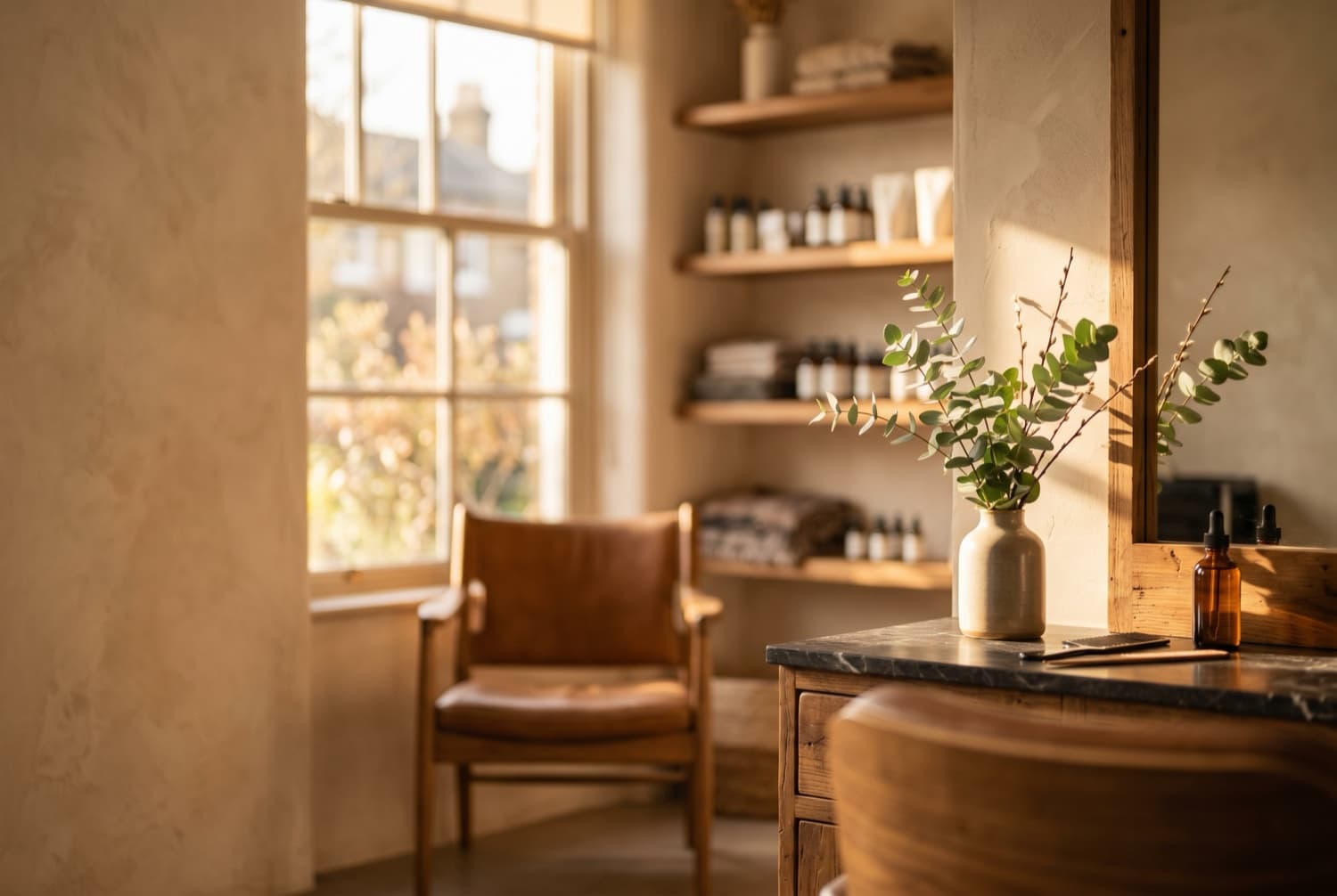 Warm salons interior